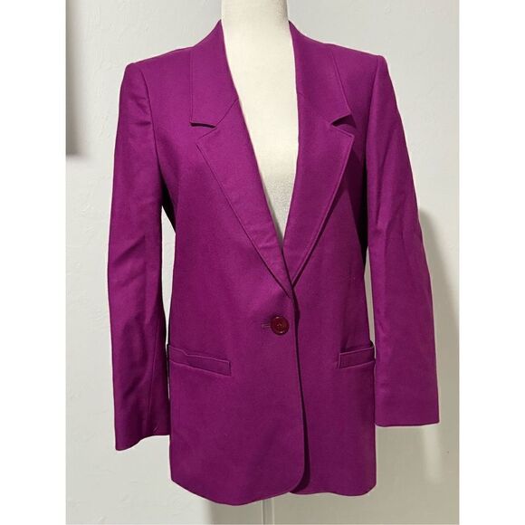 Miss Pendleton purple Virgin wool size 8 blazer jacket - Picture 1 of 7